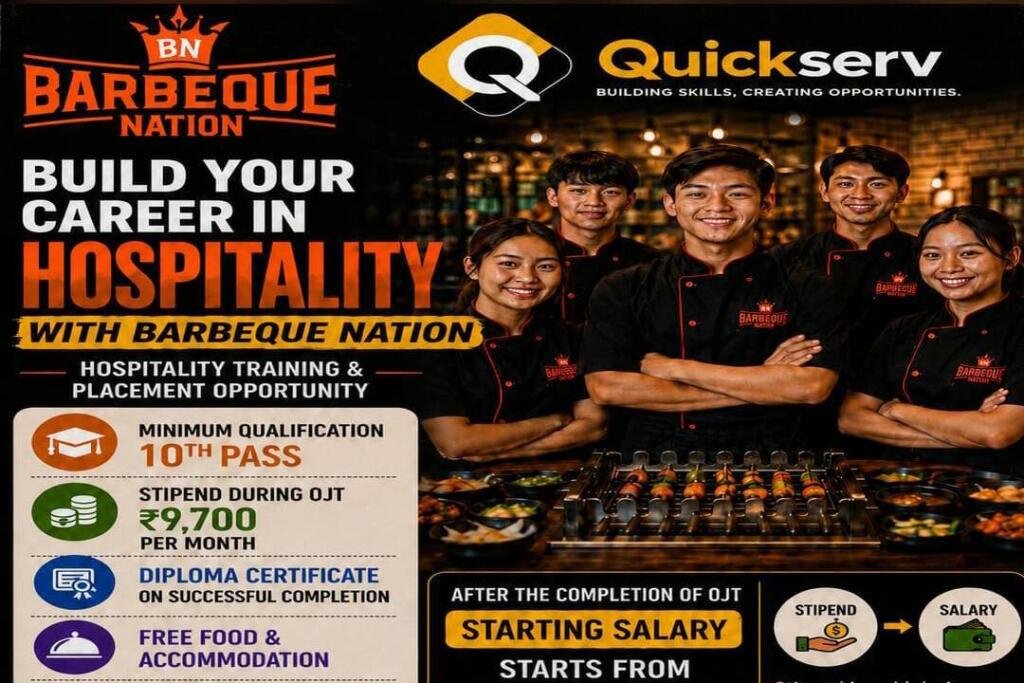 100 percent job placement , diploma certification in hospitality